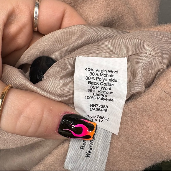 Madewell Wool Mohair Blend Cocoon Coat in Blush Tan Size 12 - Picture 8 of 12